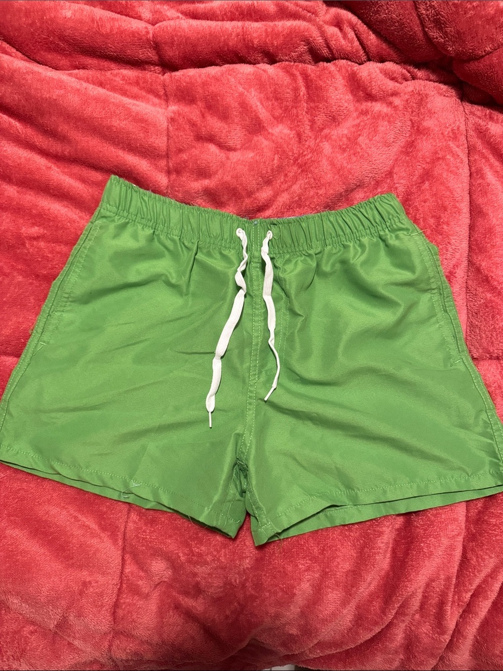 Bright Green Drawstring Swim Shorts